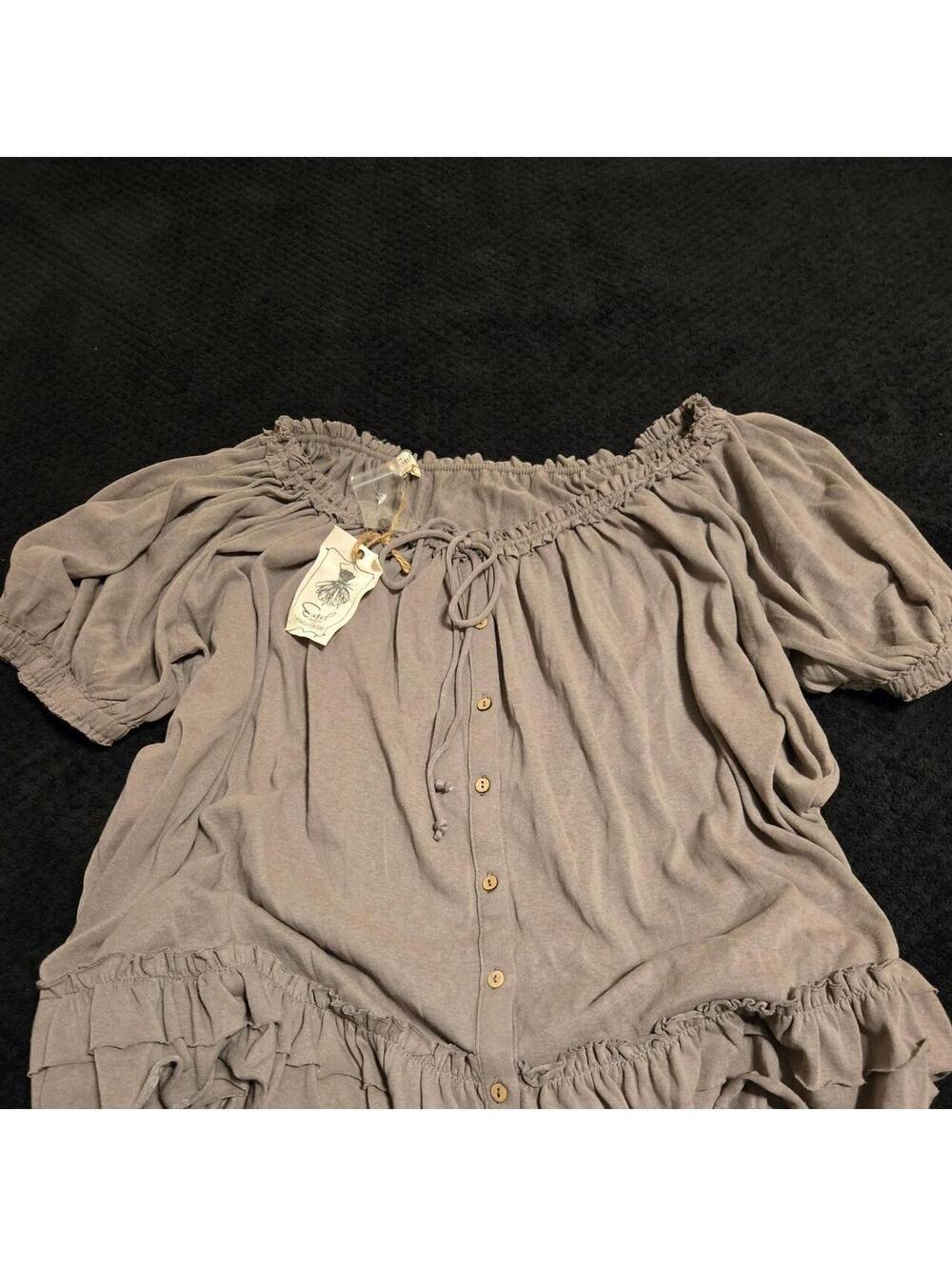Women's Grey and Brown Blouse